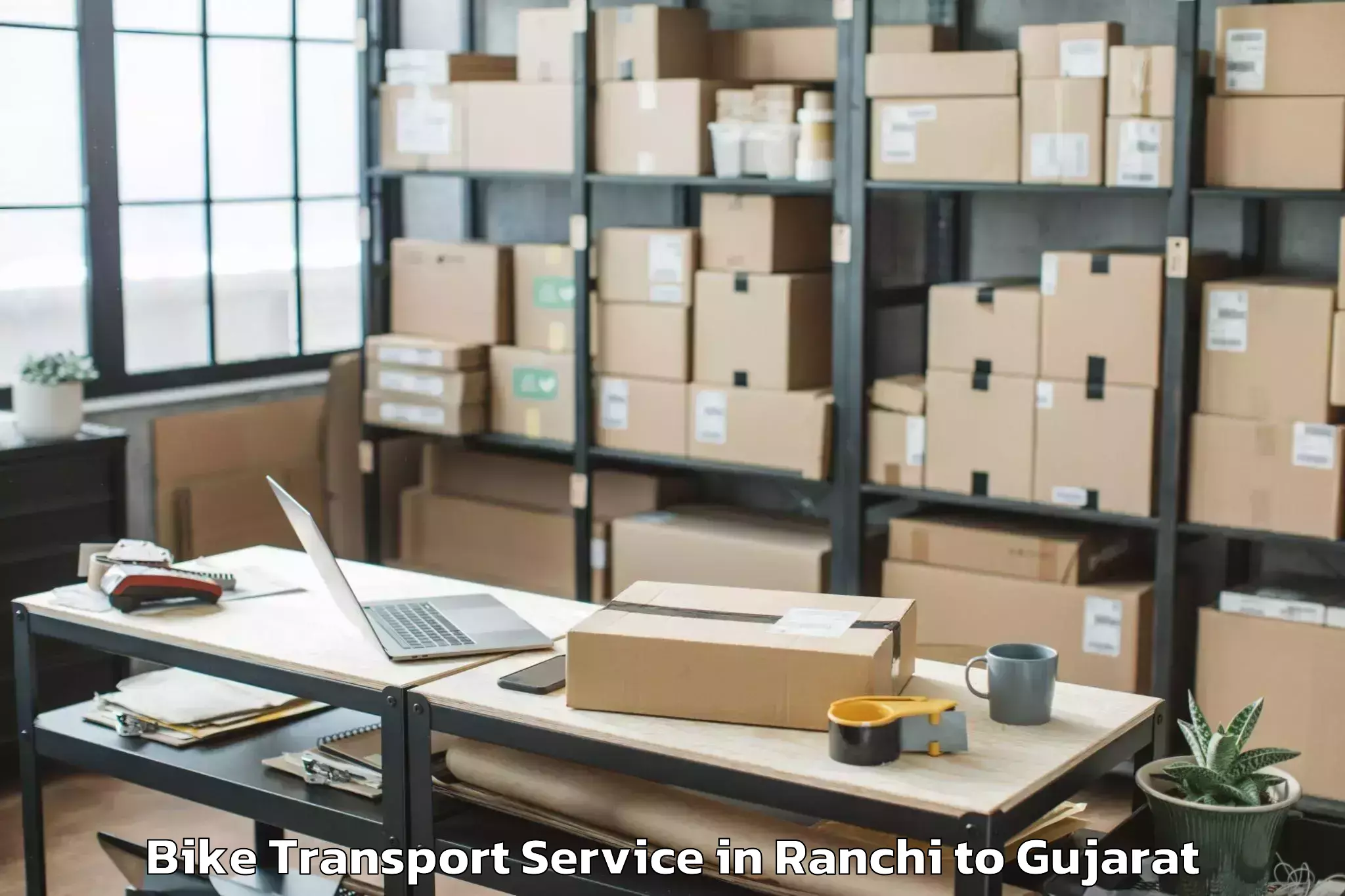 Comprehensive Ranchi to Mahuva Bike Transport